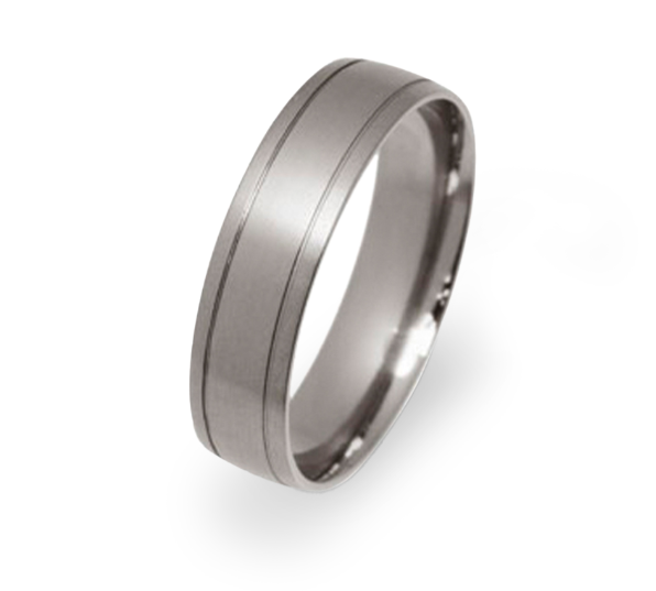 Titanium Double Fine Groove Wedding Ring