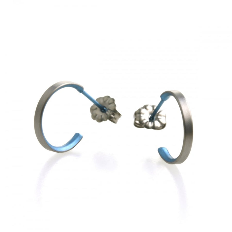 Titanium 13mm Hoop Earrings - Sky Blue