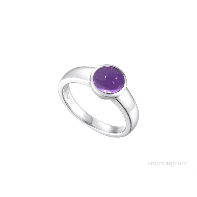 Amore Argento Silver Amethyst Cabochon ring