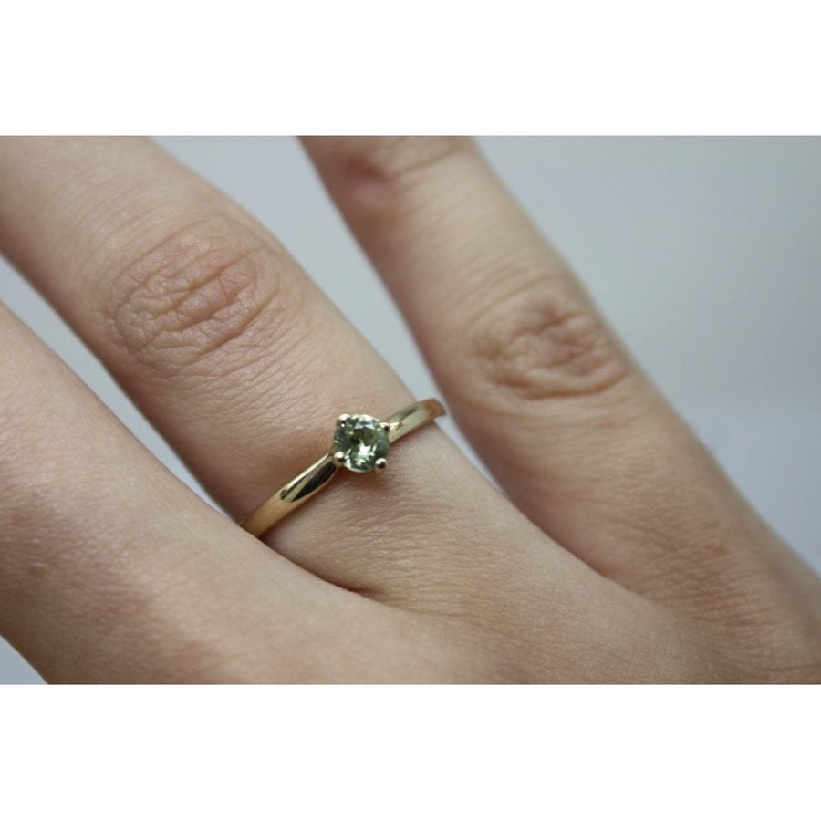 9ct Yellow Fairtrade Gold Queensland Green Sapphire Ring