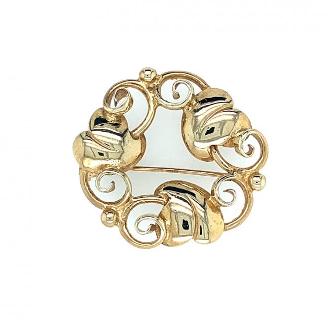 Previously Owned 9ct Yellow Gold Leaf Design Brooch