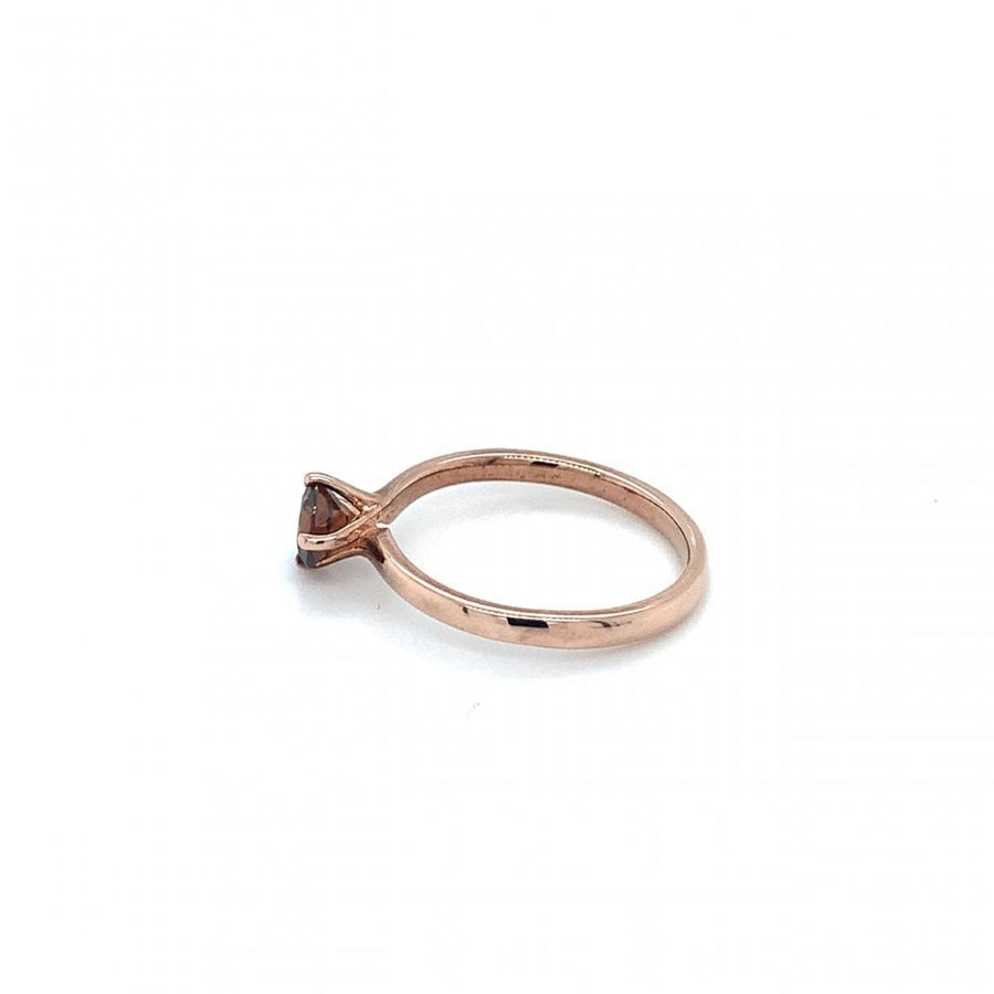 9ct Rose Fairtrade Gold 'Cognac' Zircon Solitaire Ring