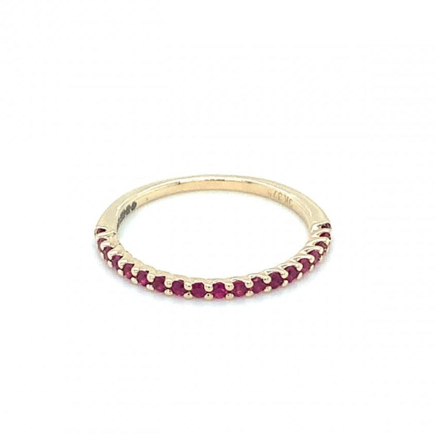 9ct Yellow Gold All Ruby Eternity Style Ring