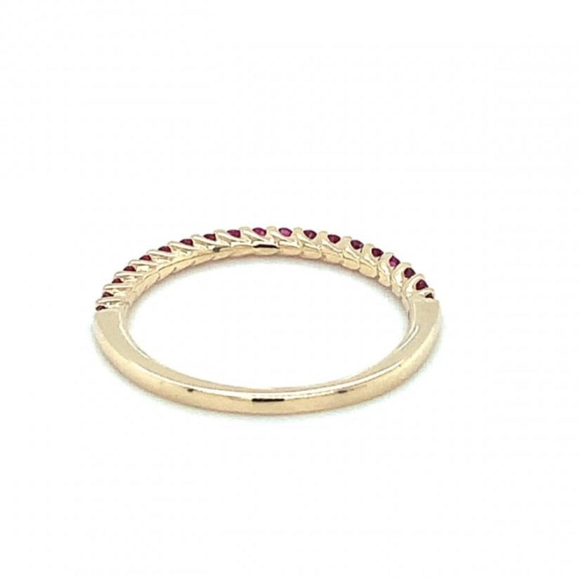 9ct Yellow Gold All Ruby Eternity Style Ring