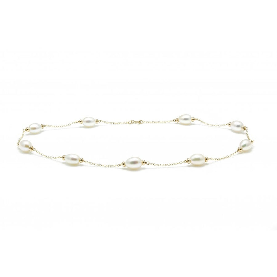 9ct Yellow Gold 'Mary Berry' Style Pearl Necklace