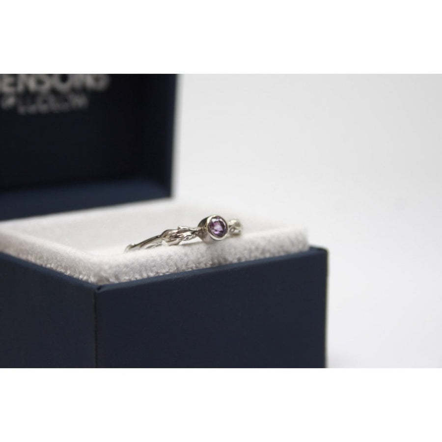 Bensons Originals 9ct White Gold Amethyst Double Signature Mouse Ring