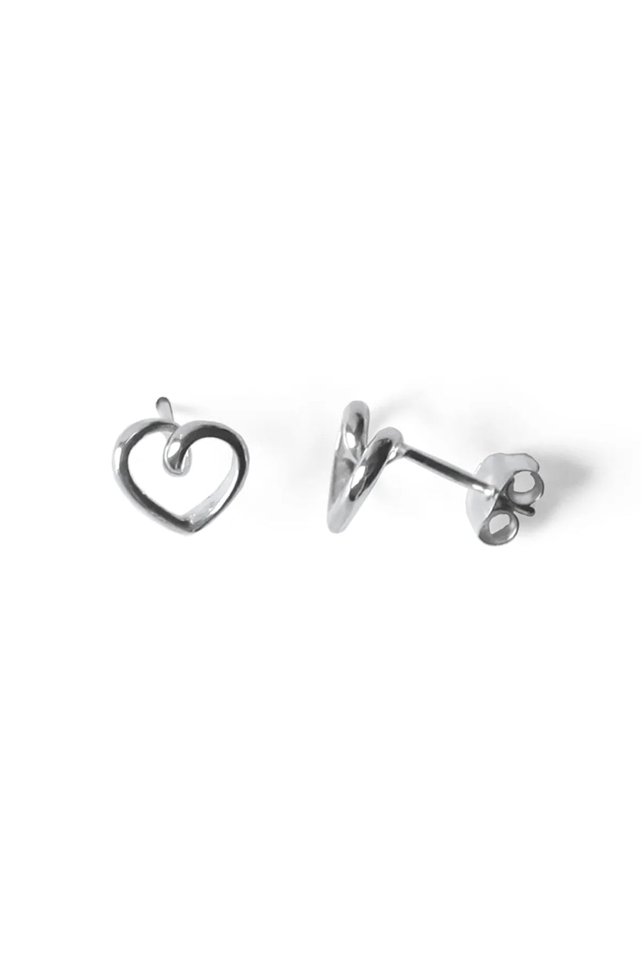 Nina Breddal Sterling Silver Open Twist Heart Stud Earrings