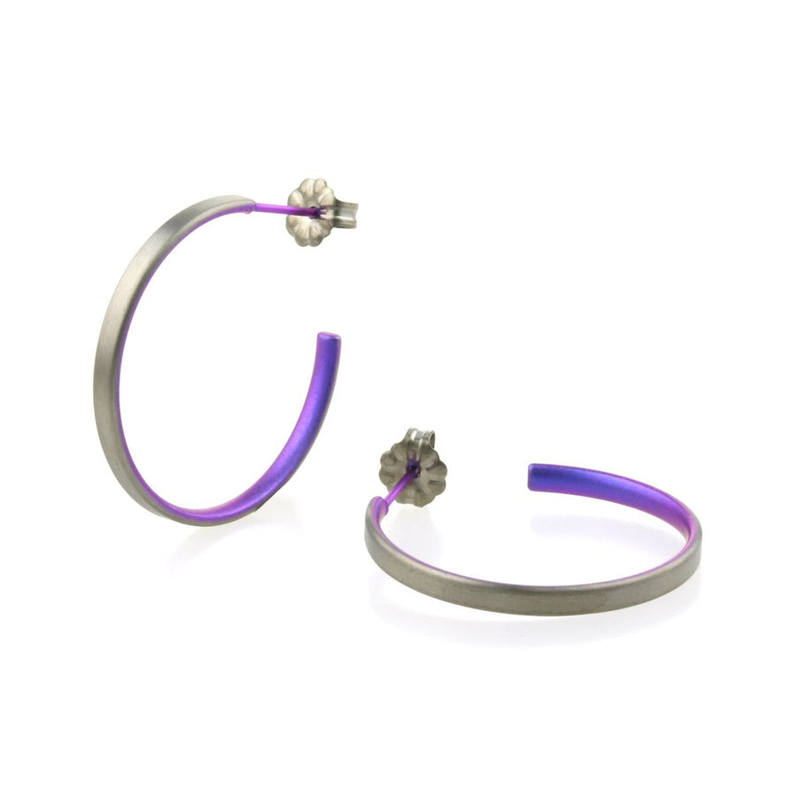 Titanium Purple Medium Hoop Earrings
