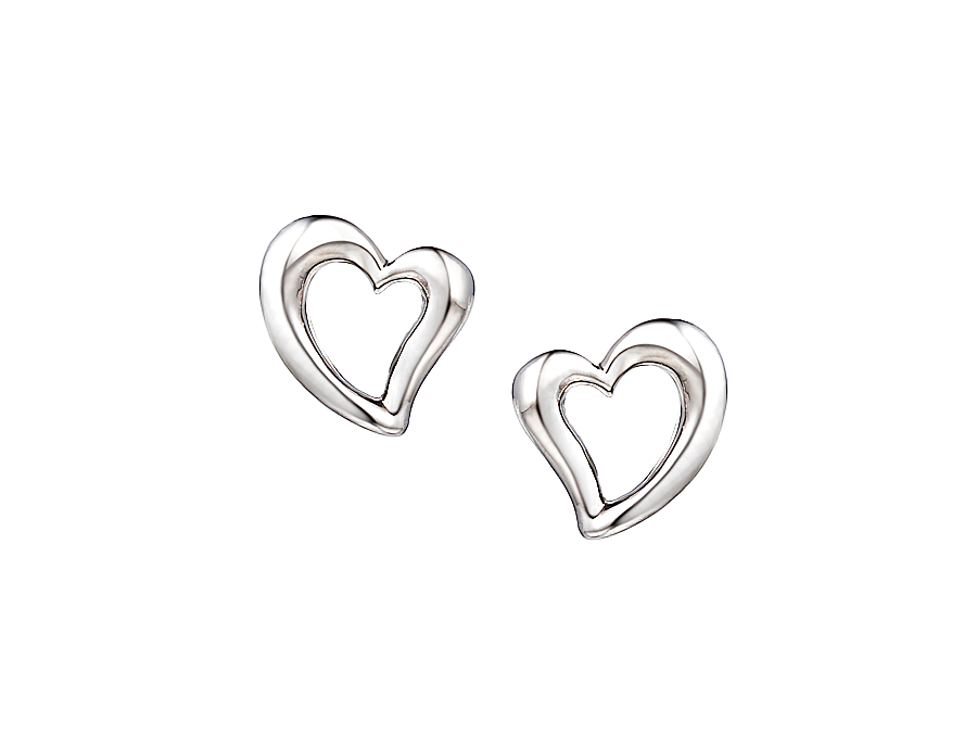 Amore Argento Sterling Silver Heart Earrings