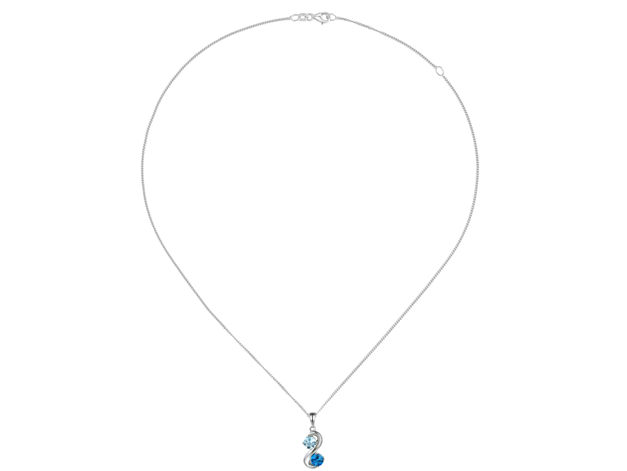 Amore Argento Sterling Silver Blue Topaz Pendant & Chain