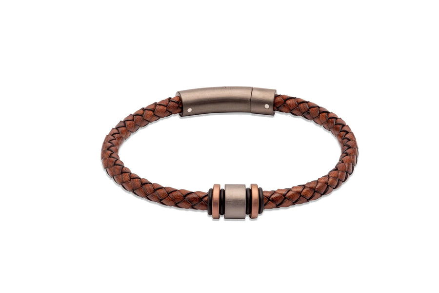 Unique Dark Antique Brown Leather Bracelet