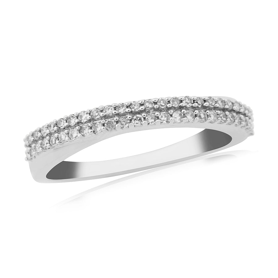 9ct White Gold 0.20ct Diamond Eternity Style Ring