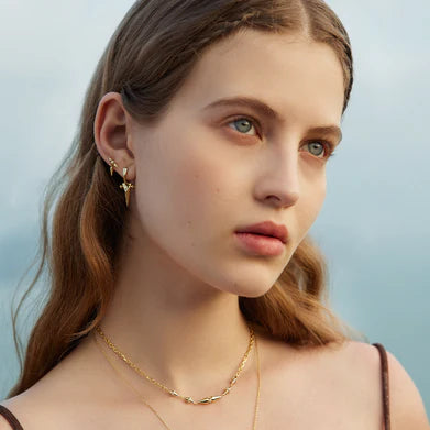 Ania Haie Gold Plated Point Stud Earrings