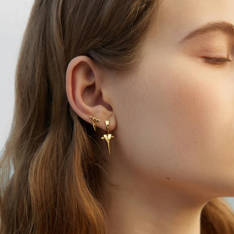 Ania Haie Gold Plated Point Stud Earrings