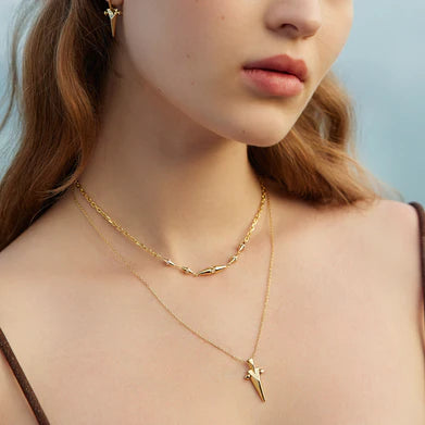 Ania Haie Gold Geometric Pointed Pendant Necklace