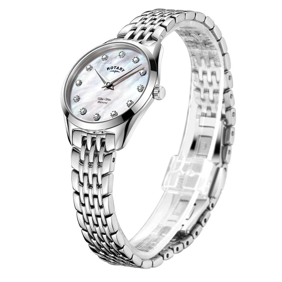 Rotary Ladies Mother of Pearl & Diamond Ultra Slim Watch