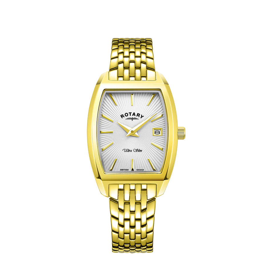 Rotary Ladies Gold Plated Ultra Slim Tonneau Watch