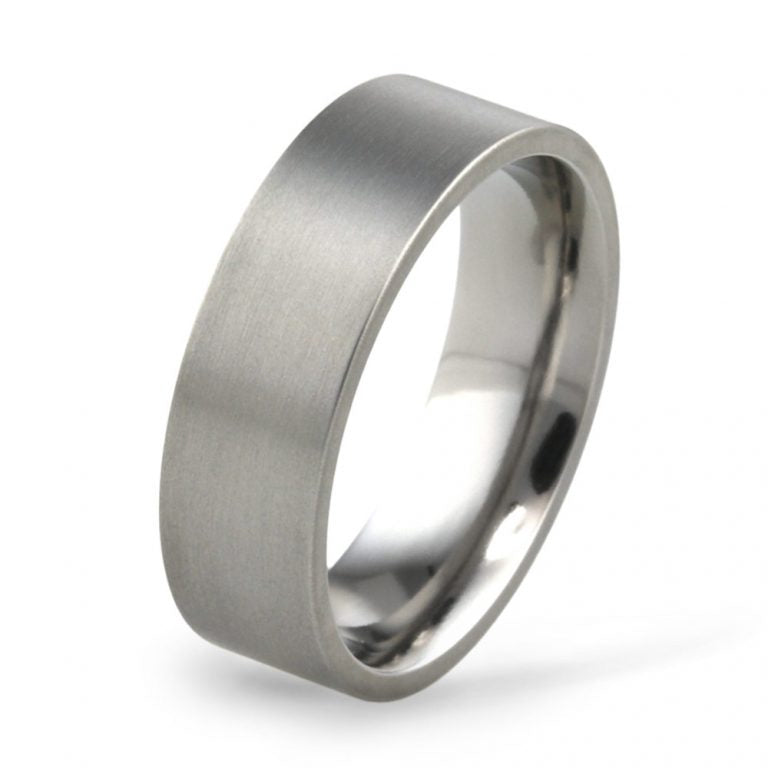 Titanium Flat-Court Wedding Ring
