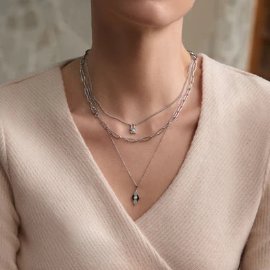 Ania Haie Sterling Silver CZ & Pearl Geometric Necklace