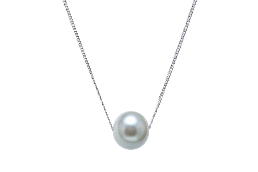 Sterling Silver Grey Freshwater Pearl Slider Necklace