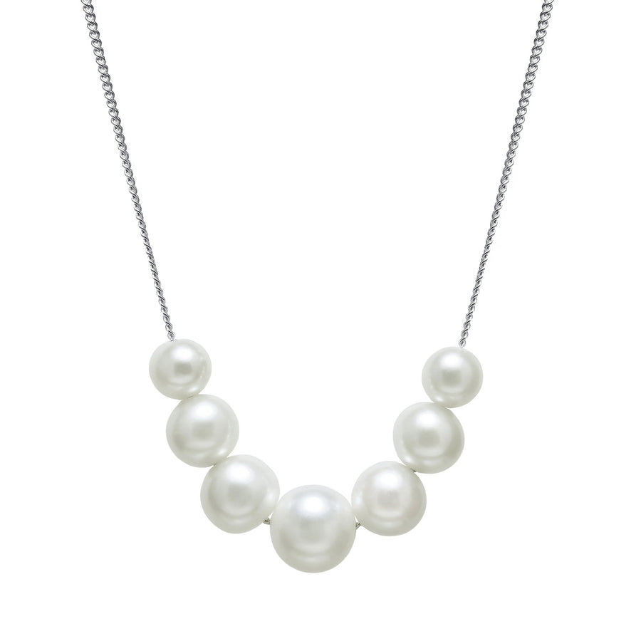 Sterling Silver Mini Graduated Freshwater Pearl Necklace