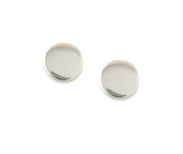 Sterling Silver Small Round Flat Stud Earrings