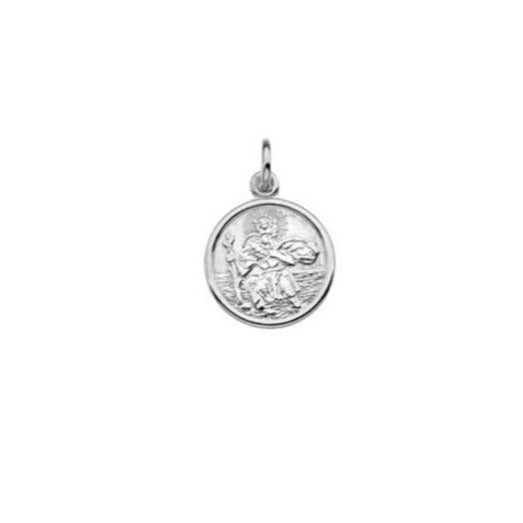 Sterling Silver Round St. Christopher Pendant