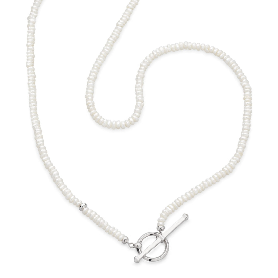 Kit Heath Sterling Silver Pearl Strand T-bar Necklace