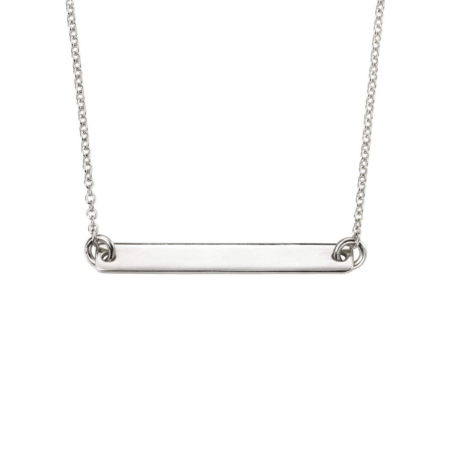 Sterling Silver Engravable ID Bar Necklace