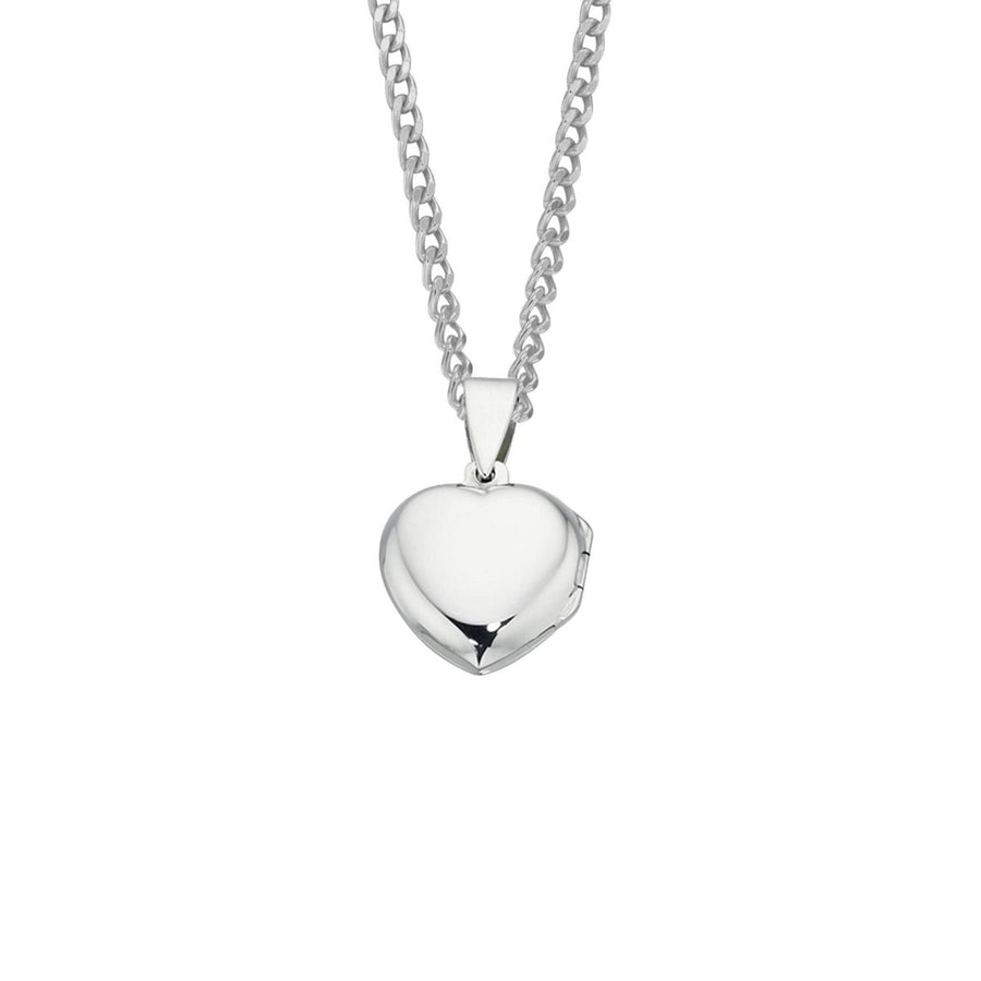 Sterling Silver Engravable Heart Locket & Chain