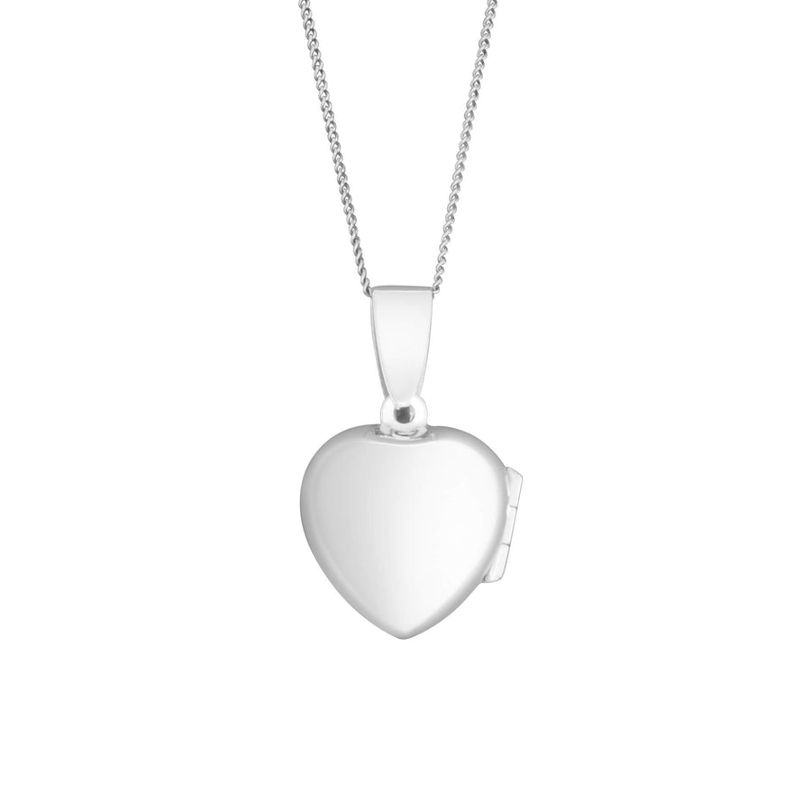 Sterling Silver Engravable Heart Locket & Chain