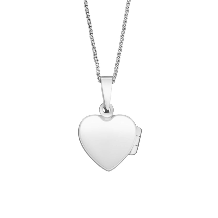 Sterling Silver Engravable Small Heart Locket & Chain