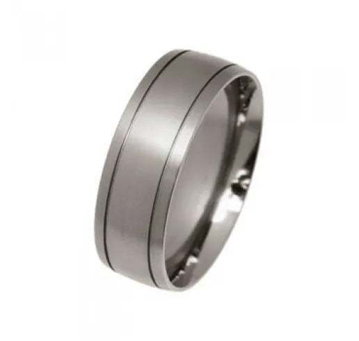 Titanium Double Fine Groove Wedding Ring