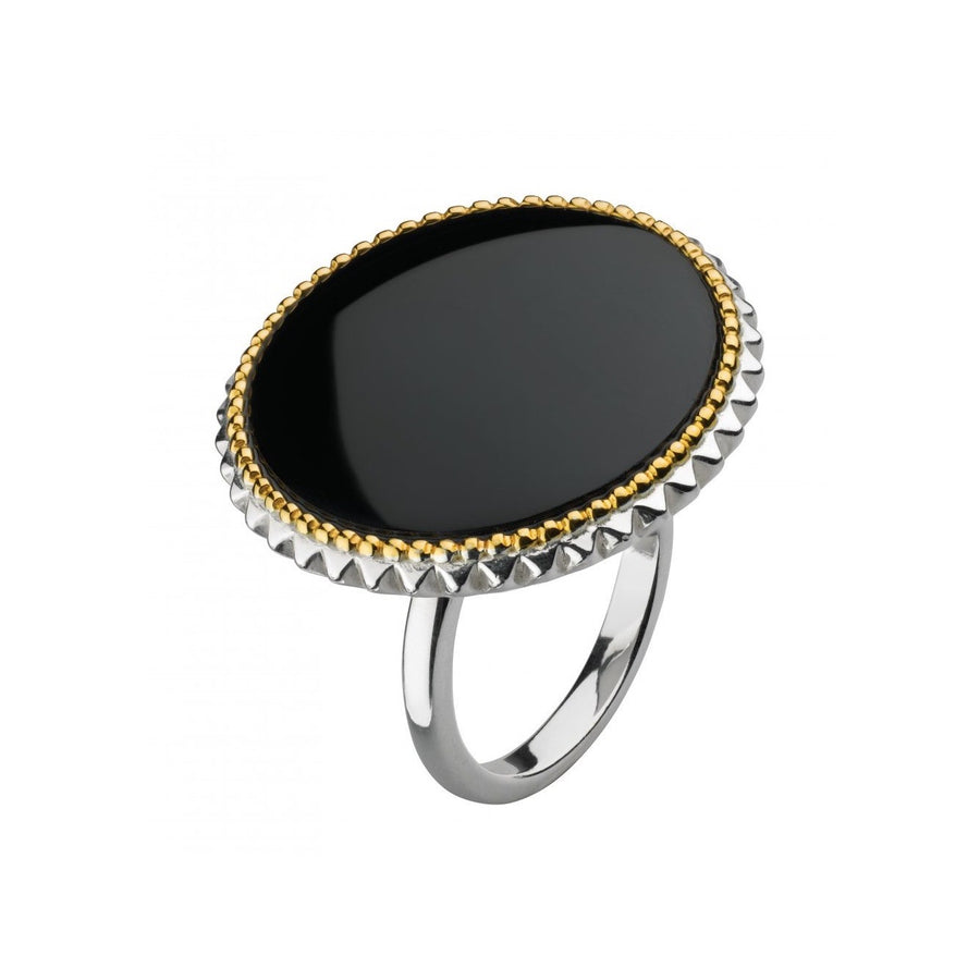 Kit Heath Sterling Silver & Gold Plated Black Onyx Ring