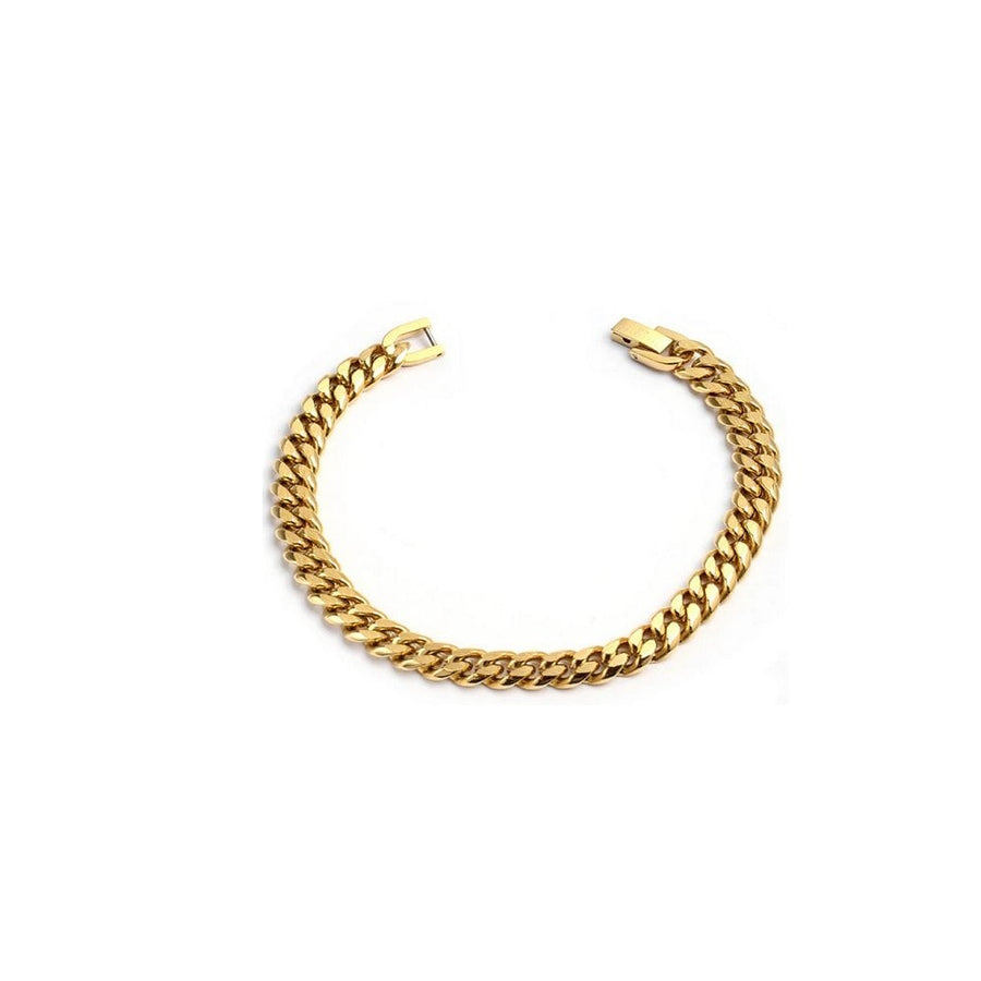 Unique Gold Plated Stainless Steel 8mm Curb Link Bracelet