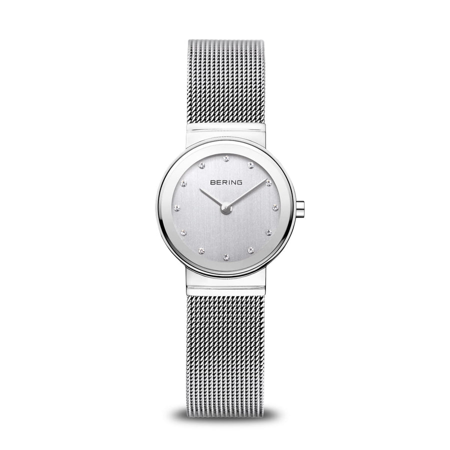 Bering Classic Ladies Stainless Steel Mesh Watch With Swarovski Elements