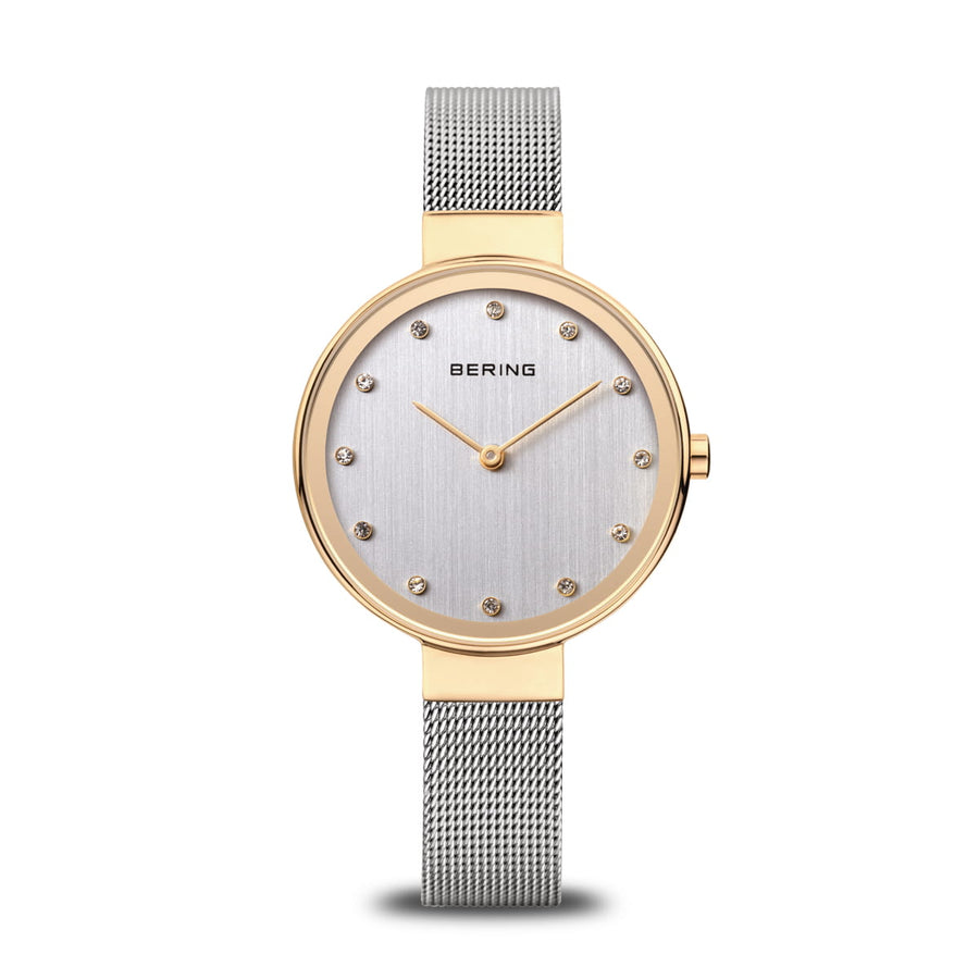 Bering Classic Stainless Steel Mesh Large Case Ladies Watch