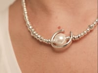 Silver Plated Chunky Pearl Beaded Necklace