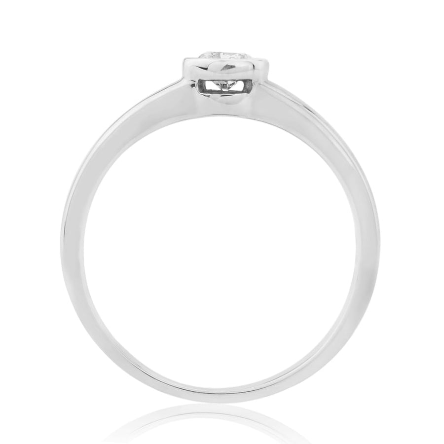 9ct White Gold 0.25 Carat Bezel Set Diamond Solitaire Ring