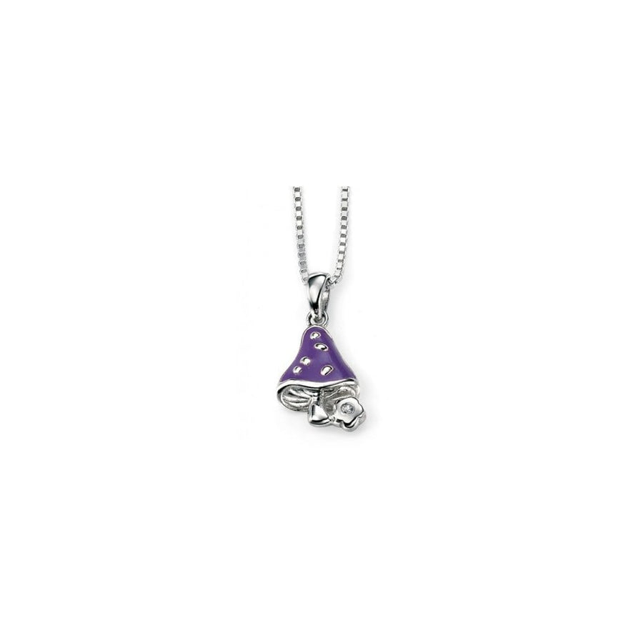 D for Diamond Purple Toadstool Pendant