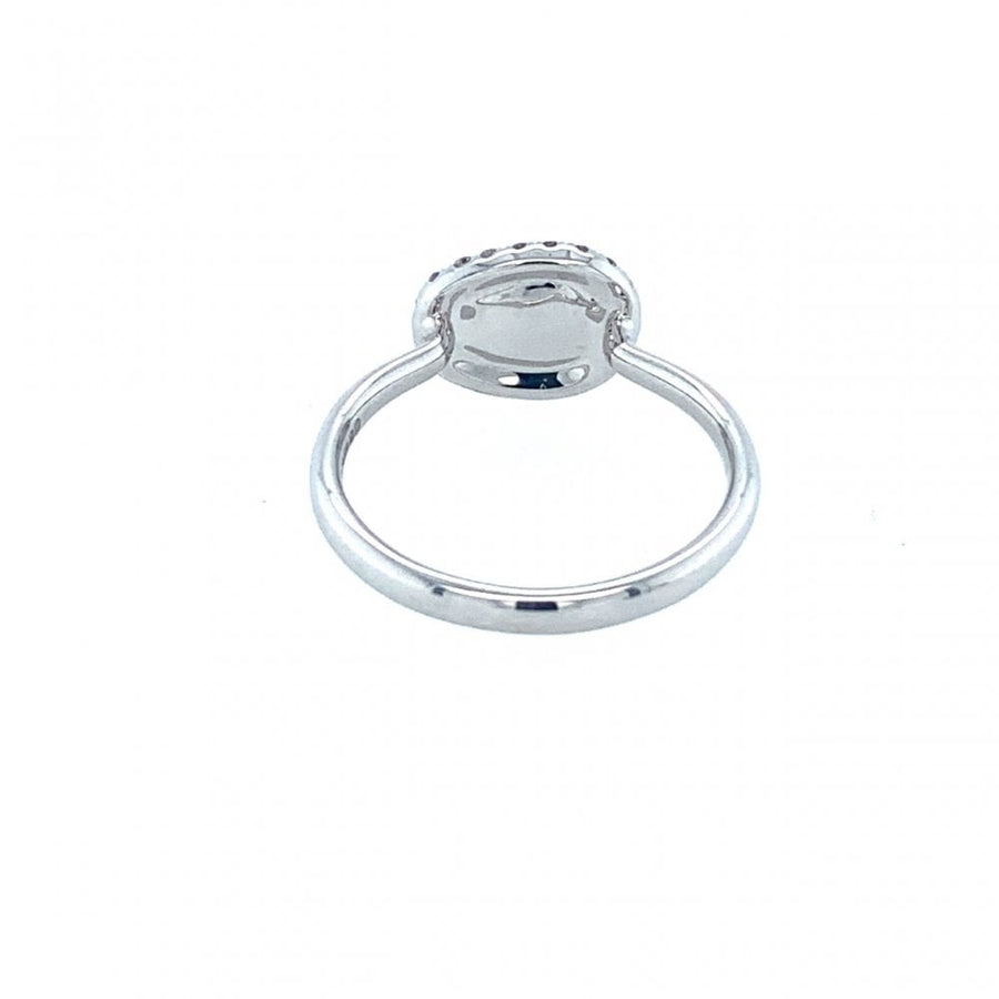 18ct White Gold Rose Cut Sapphire & Diamond Cluster Ring