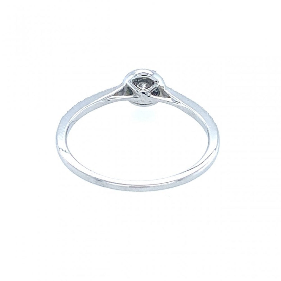 18ct White Gold 0.10ct Diamond 'Halo' Cluster Ring