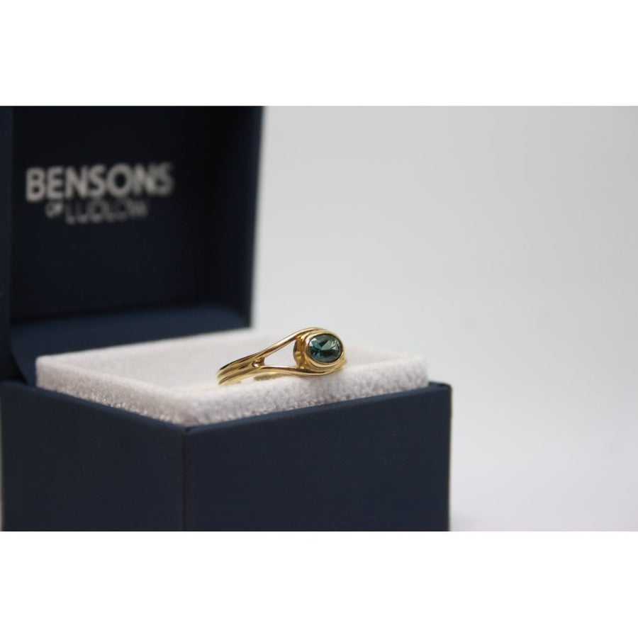 Bensons Originals 9ct Yellow Gold Blue Tourmaline Ring