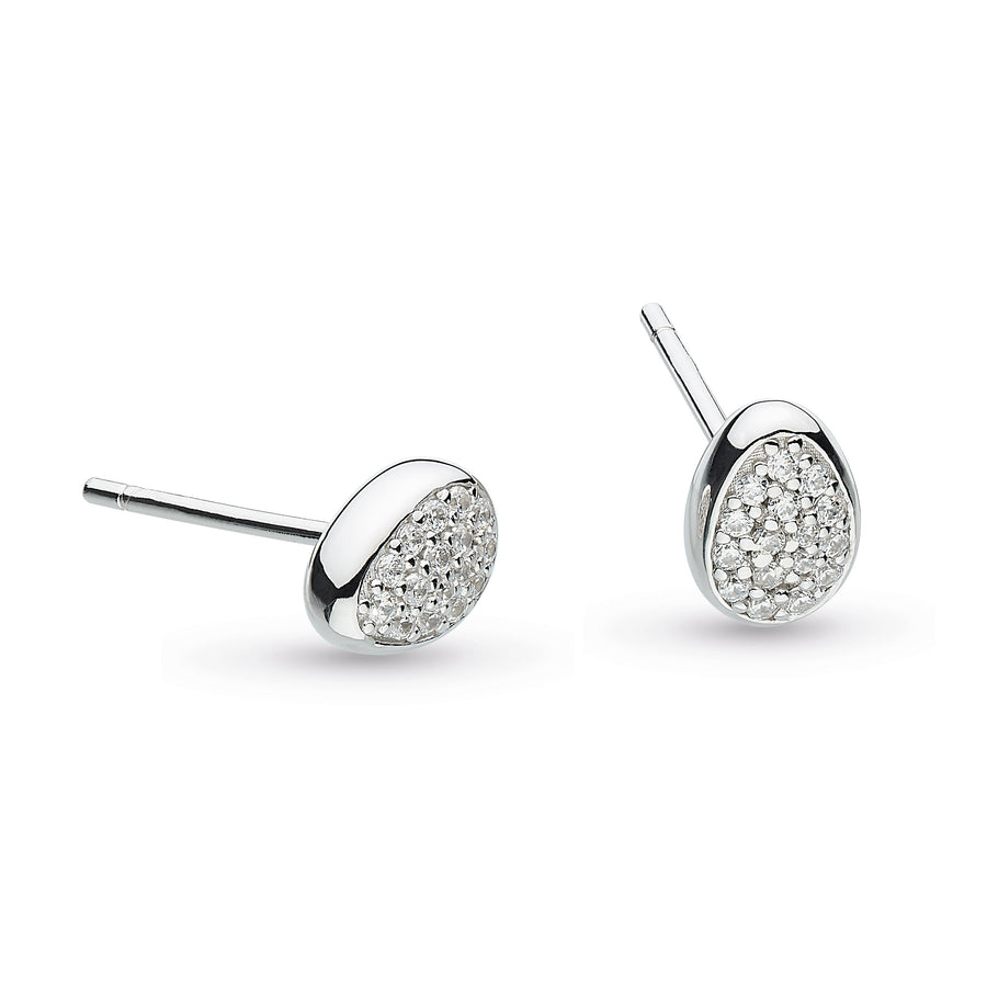 Kit Heath Sterling Silver 'Pebble Glisten' Stud Earrings