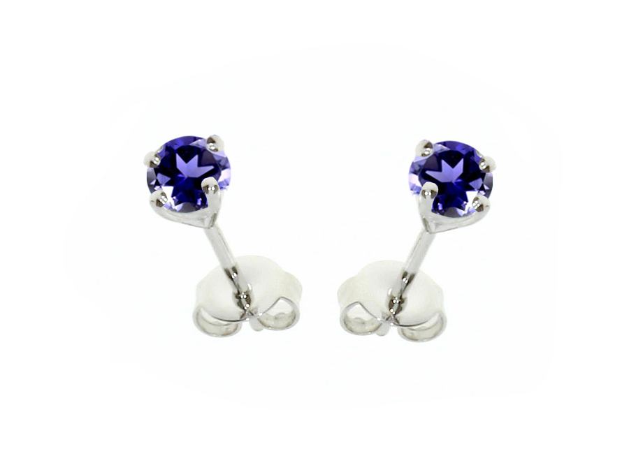 Amore Argento Sterling Silver Iolite Stud Earrings