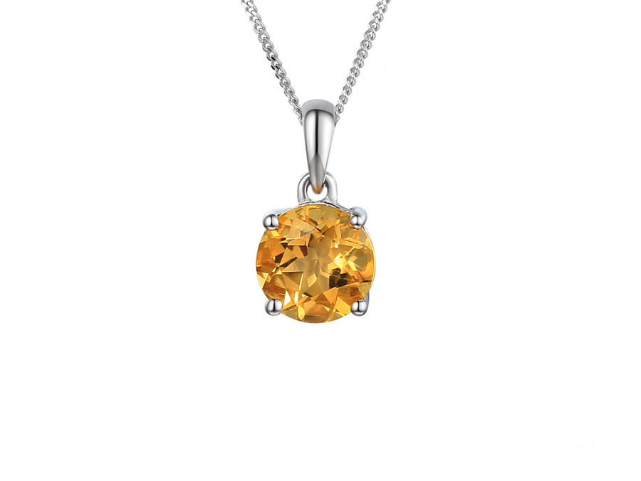 Amore Argento Sterling Silver Citrine Necklace