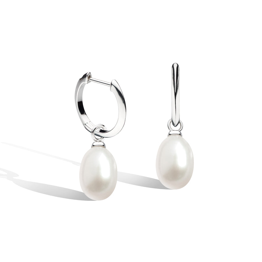 Kit Heath Sterling Silver 'Astoria' Freshwater Pearl Hoop Earrings