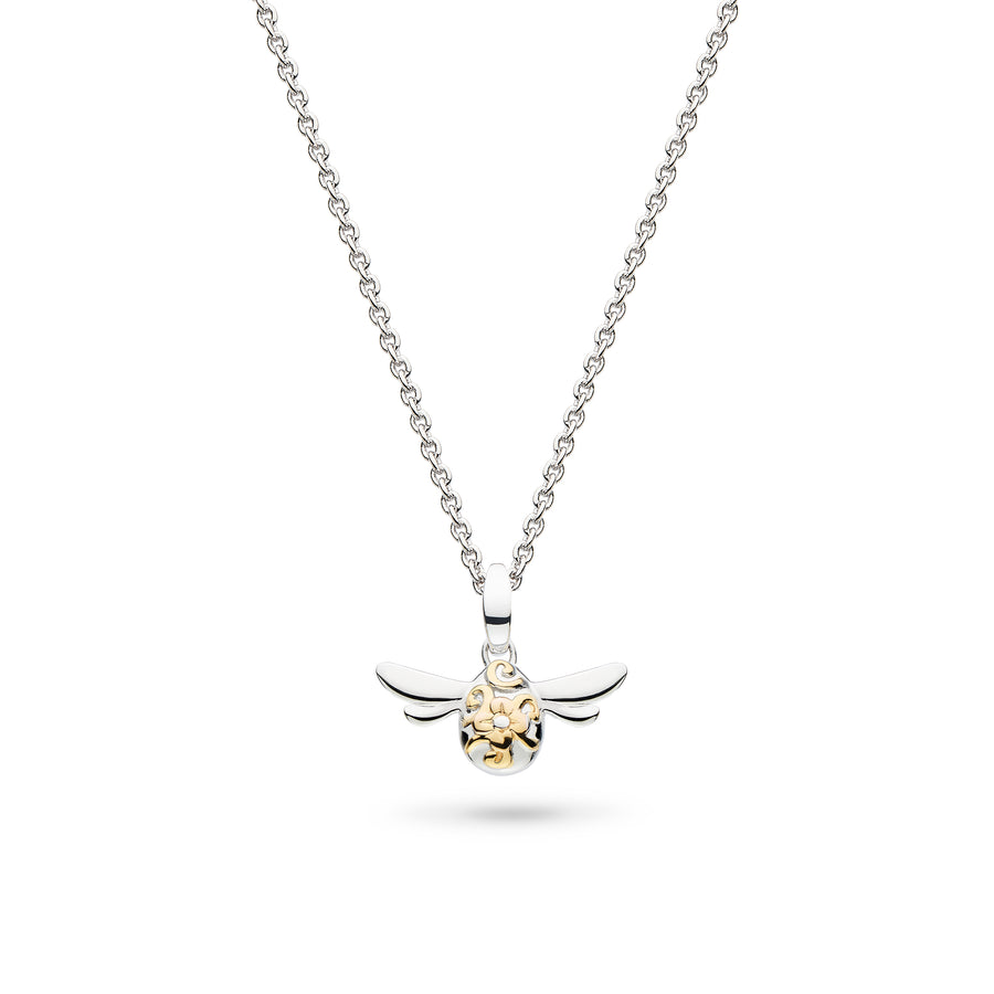 Kit Heath Sterling Silver & Gold Small Honey Bee Necklace