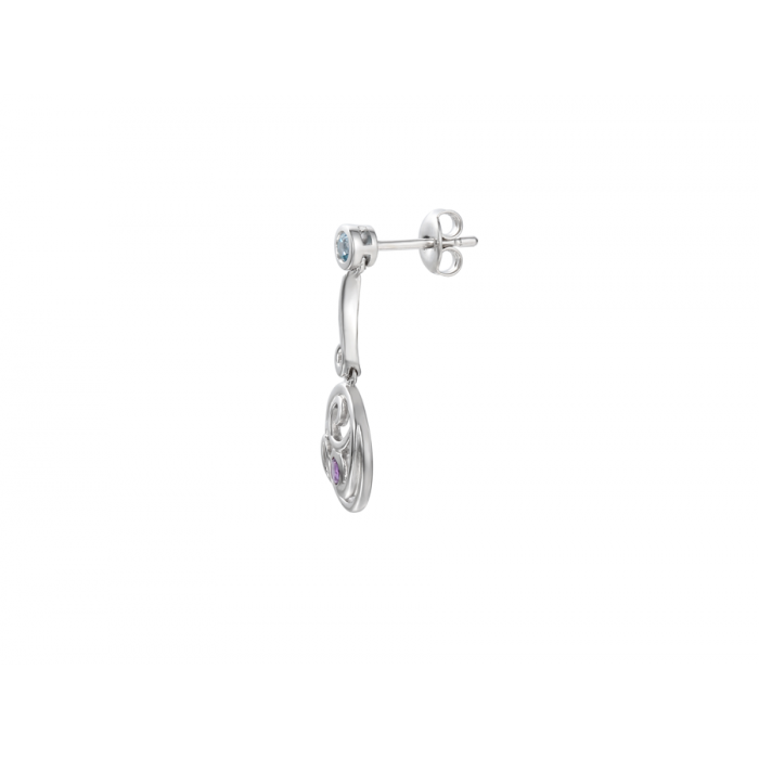 Amore Argento Sterling Silver Multi-Gem Set Drop Earrings
