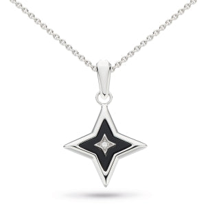 Kit Heath Sterling Silver Onyx 'Astoria' Star Necklace